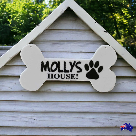 Dog Bone Dogs Name Custom House Sign - The Renmy Store Homewares & Gifts