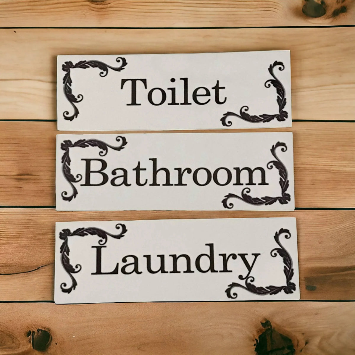 French Toilet Laundry Bathroom Door Sign - The Renmy Store Homewares & Gifts