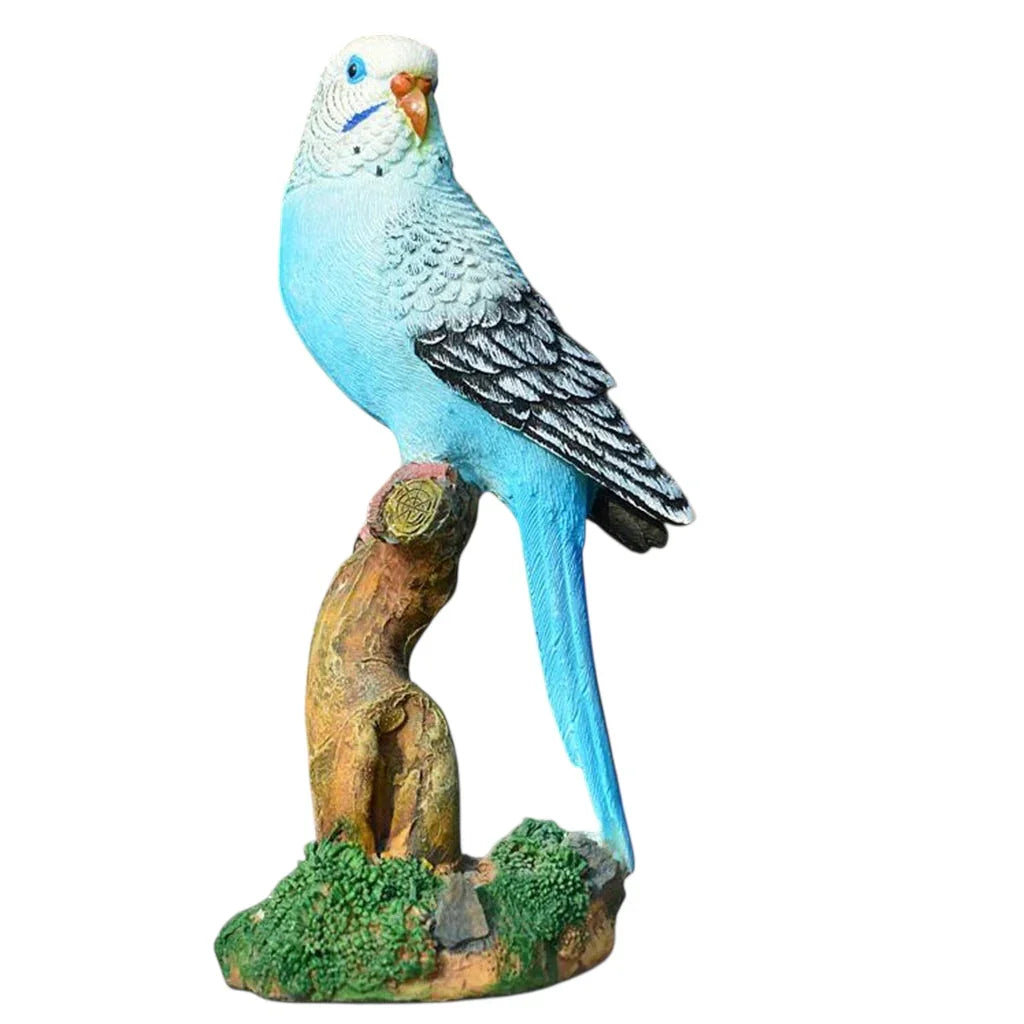 Budgie Blue or Green Ornament Figurine