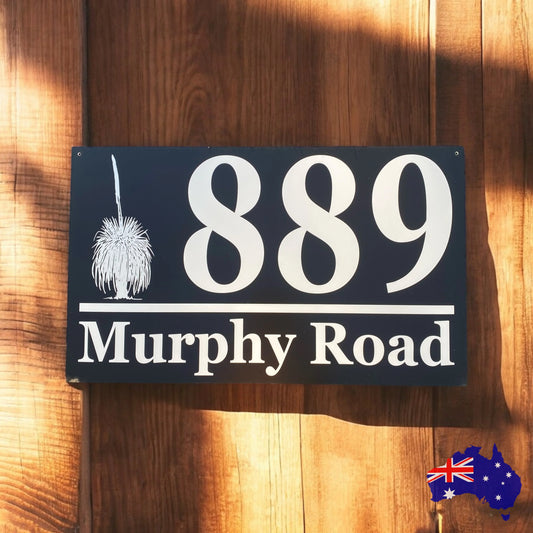 Personalised Street Number Address Oz Bush Grass Tree House Custom Sign