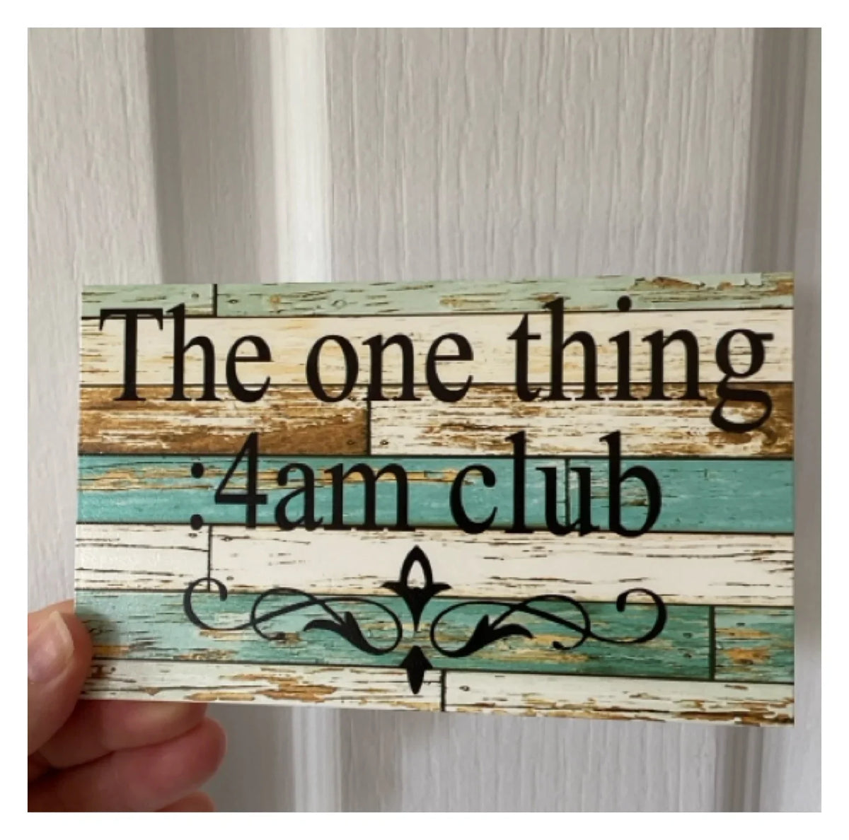 Custom Personalised Blue Timber Look Sign - The Renmy Store Homewares & Gifts