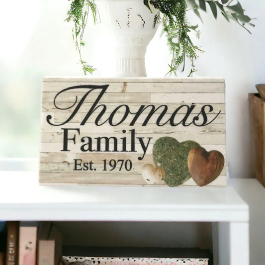 Family Custom Personalised Est Shabby Chic Love Sign - The Renmy Store Homewares & Gifts