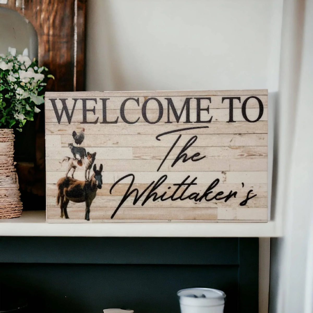 Farmhouse Welcome Custom Personalised Sign - The Renmy Store Homewares & Gifts