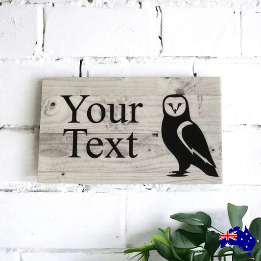 Owl Bird Custom Personalised Sign - The Renmy Store Homewares & Gifts