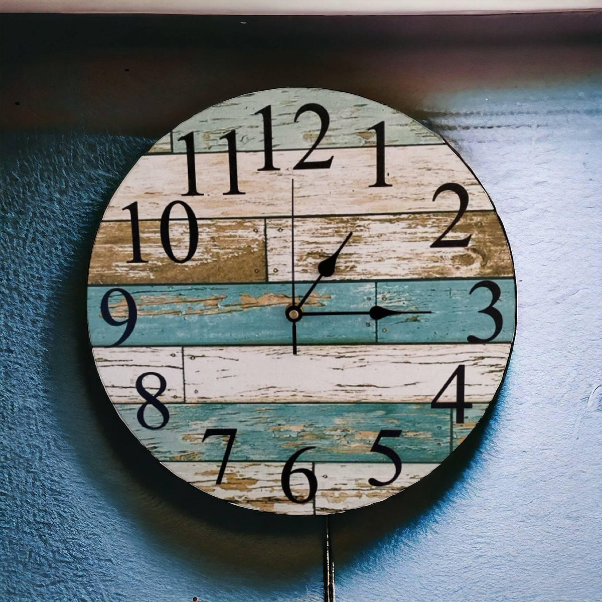 Clock Wall Rustic Blue Aussie Made - The Renmy Store Homewares & Gifts