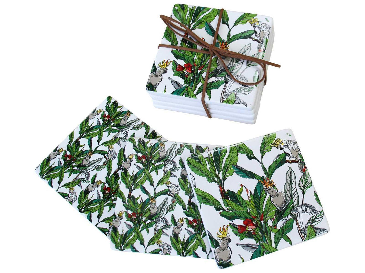 Cockatoo Bird Tropical Coasters Coaster Set of 4 - The Renmy Store Homewares & Gifts
