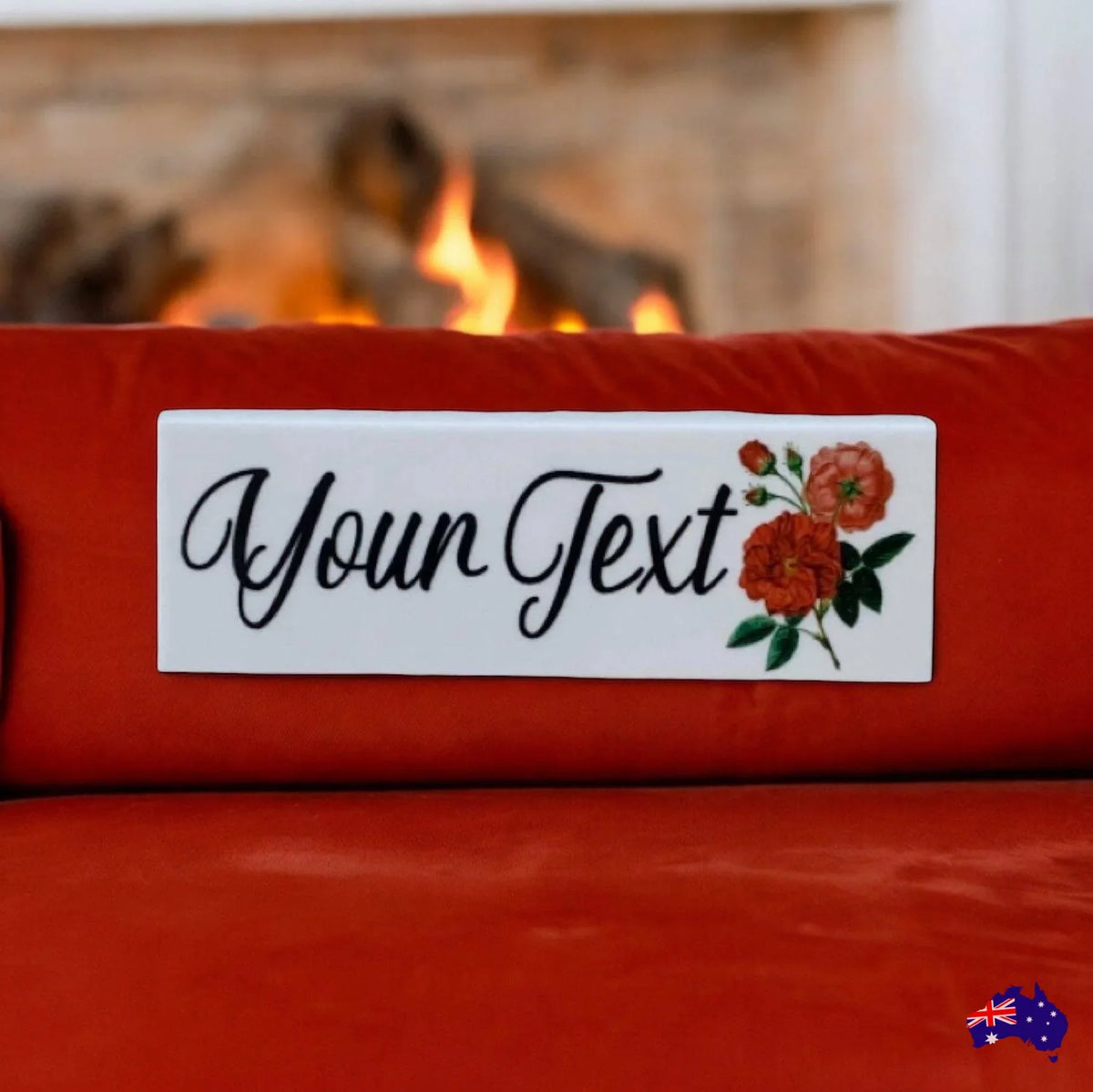 Custom Personalised Your Text Red Rose Sign - The Renmy Store Homewares & Gifts