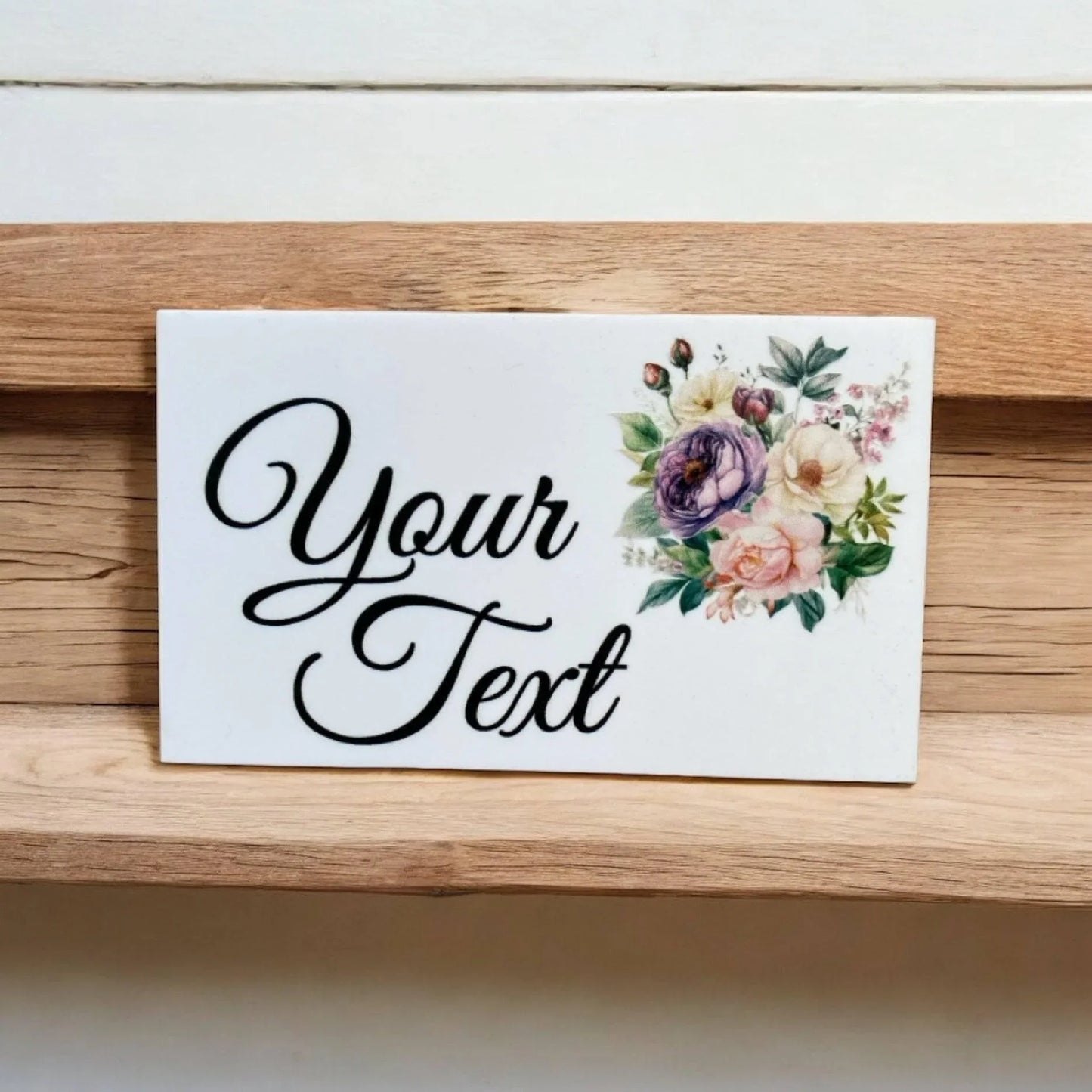 Floral Mauve Pink White Garden Custom Personalised Sign - The Renmy Store Homewares & Gifts