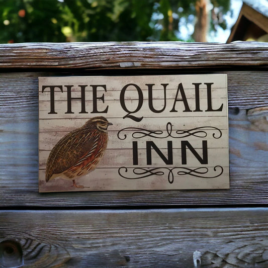 Quail Bird Inn Sign - The Renmy Store Homewares & Gifts