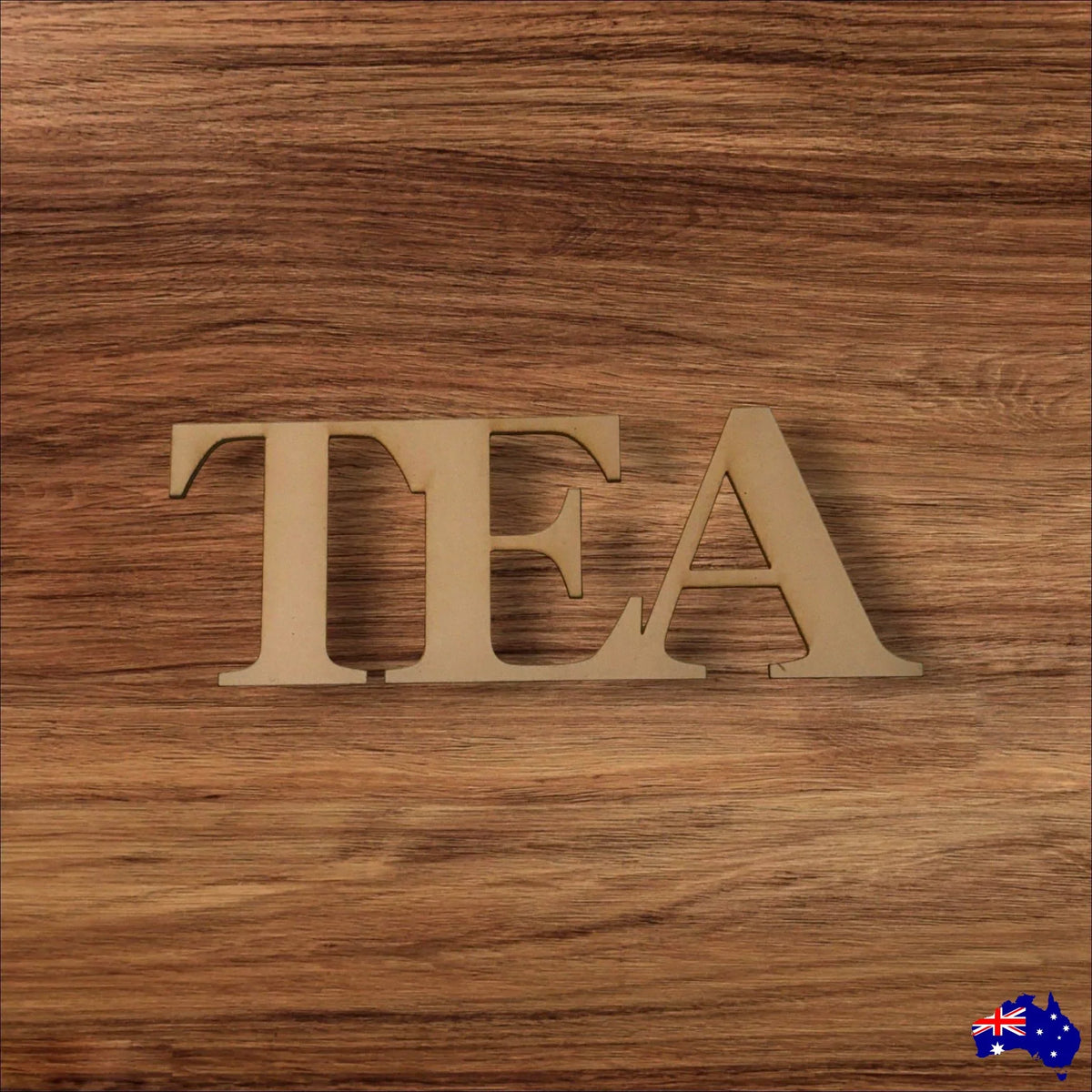 Tea MDF Shape Word Raw Wooden Wall Art - The Renmy Store Homewares & Gifts