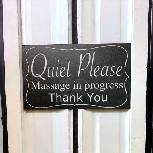 Quiet Please Massage In Progress Sign - The Renmy Store Homewares & Gifts