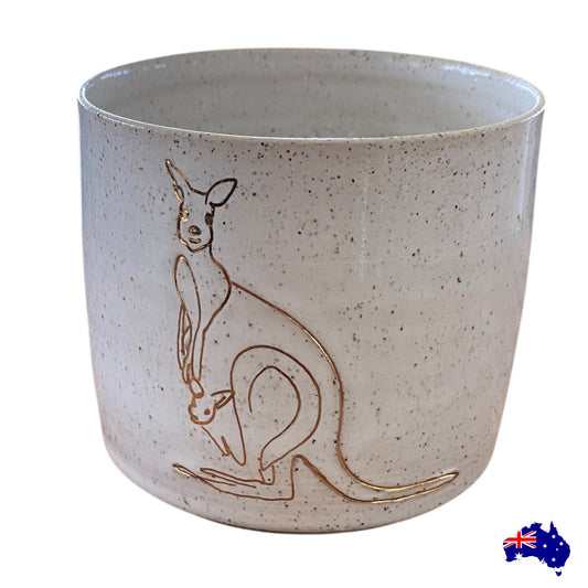 Handmade Kangaroo Ceramic Mug Cup | Aussie Made Wolf and Clay Wildlife Gift