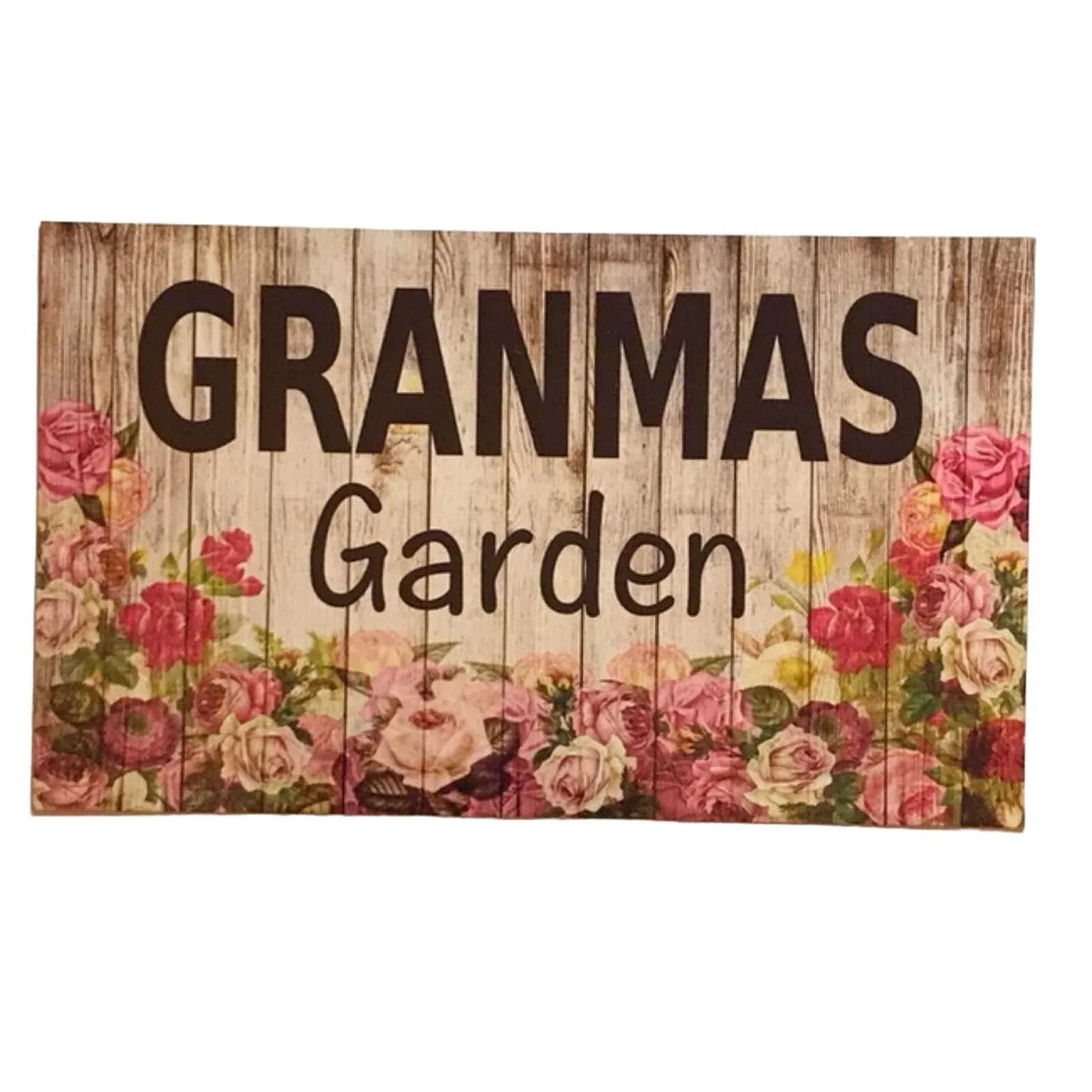 Granmas Garden Floral Rose Sign - The Renmy Store Homewares & Gifts