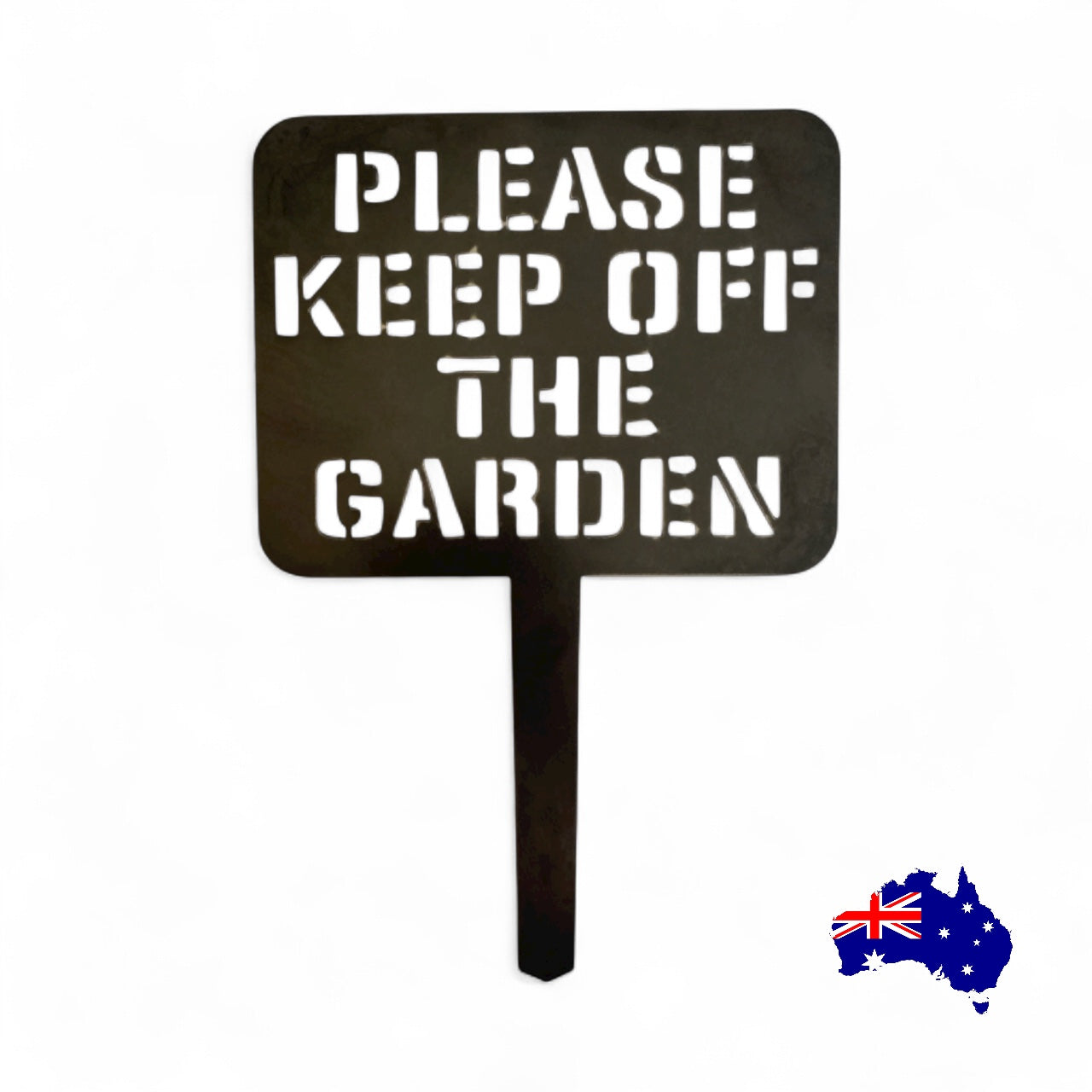 Please Keep Off Garden Sign | Corten Steel Rusty Metal Australian Made