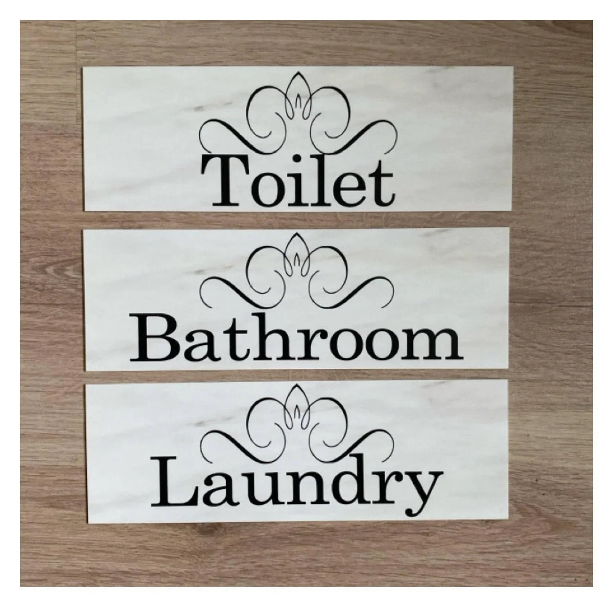 Toilet Laundry Bathroom French Scroll Door Room Sign - The Renmy Store Homewares & Gifts