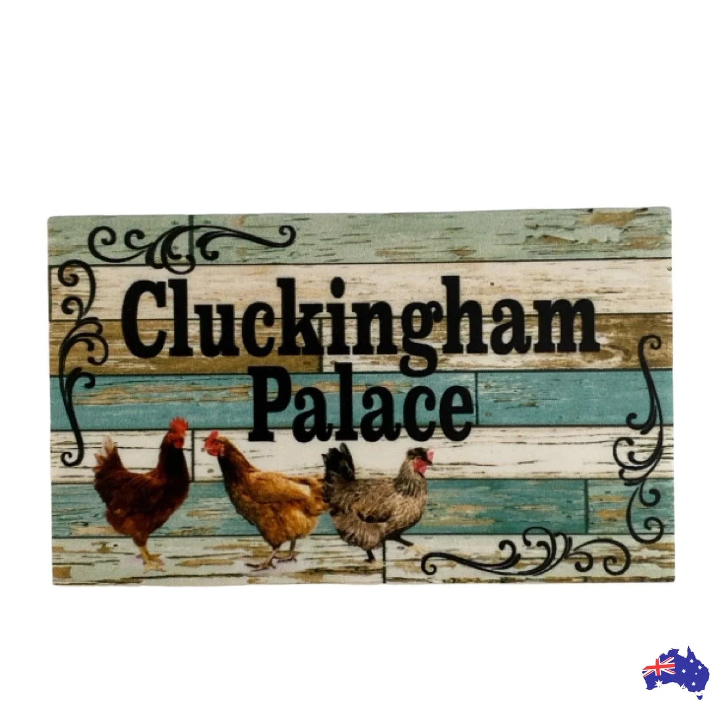 Cluckingham Palace Chicken Coop Blue Sign - The Renmy Store Homewares & Gifts