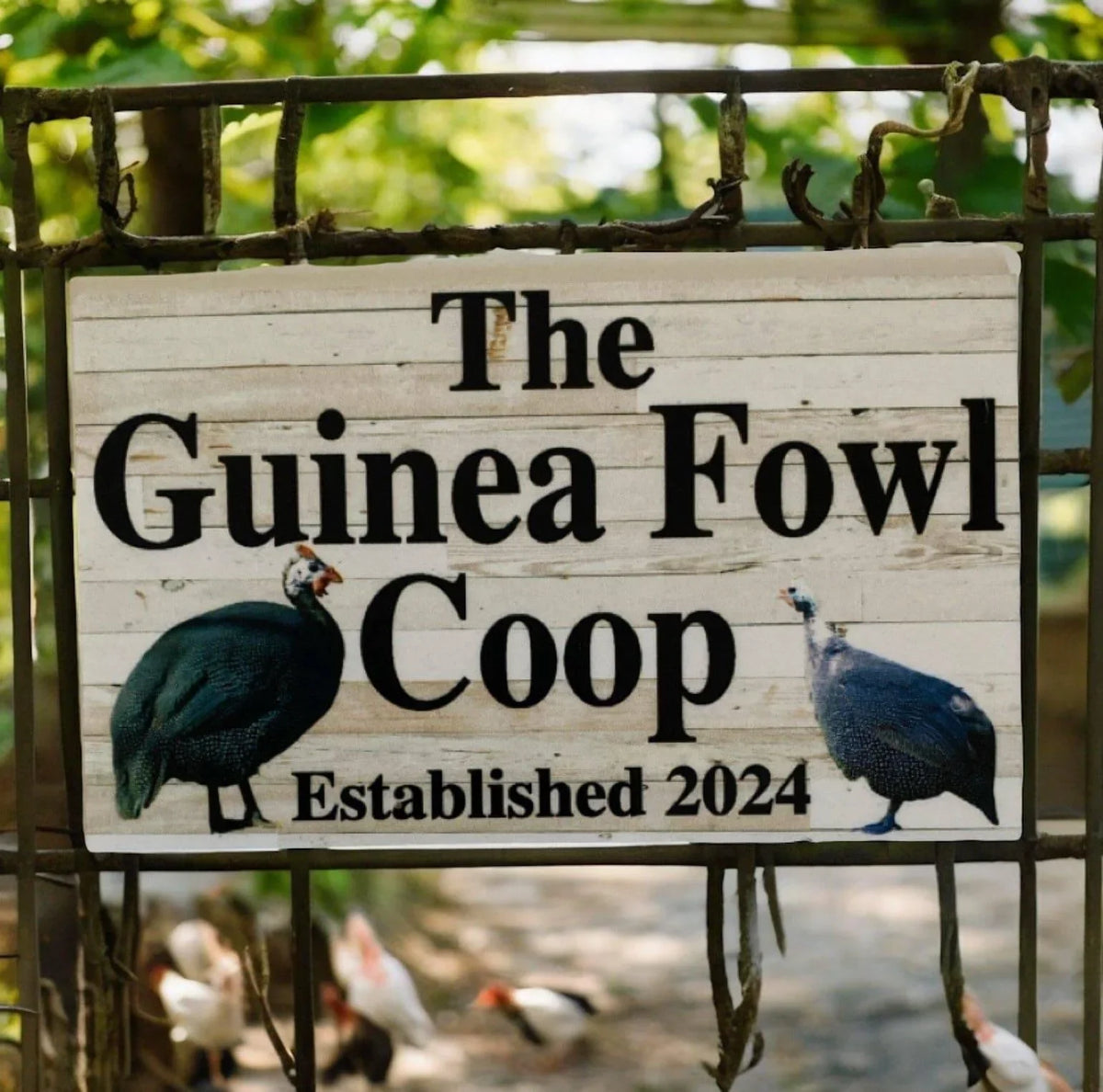 Guinea Fowl Coop House Rustic Sign - The Renmy Store Homewares & Gifts