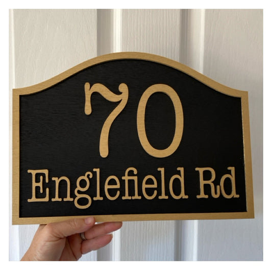 Street Address House Residence Timber Wood Custom Personalised Sign