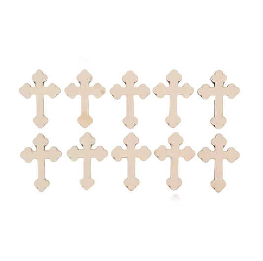 Cross Crosses Scroll Bulk MDF Shape DIY Raw Cut Out Art Craft Decor 2.2cm - The Renmy Store Homewares & Gifts