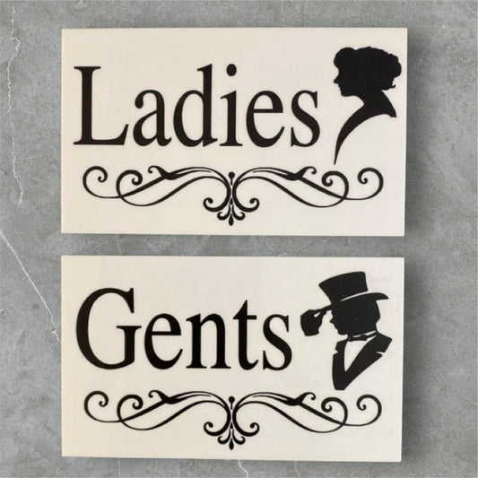 Toilet Door Ladies Gents Vintage Antique Sign - The Renmy Store Homewares & Gifts