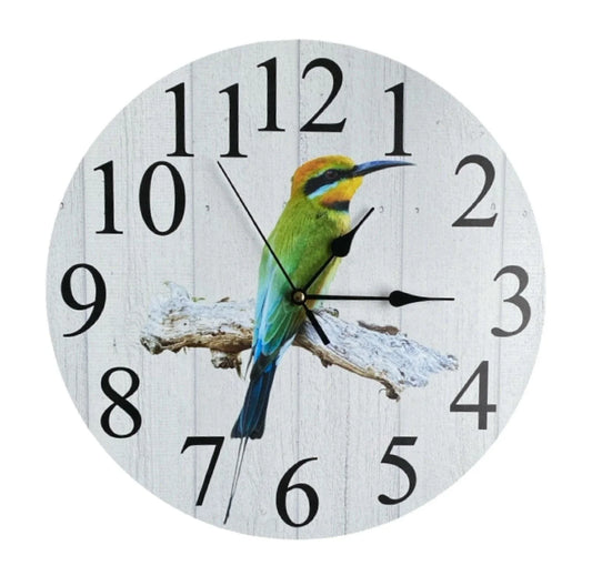 Clock Wall Bird Rainbow Bee-eater 30cm 60cm Aussie Made - The Renmy Store Homewares & Gifts