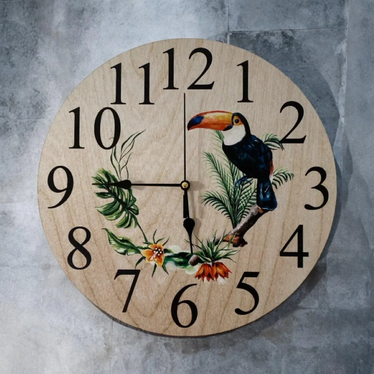 Clock Wall Toucan Bird Tropical Aussie Made - The Renmy Store Homewares & Gifts