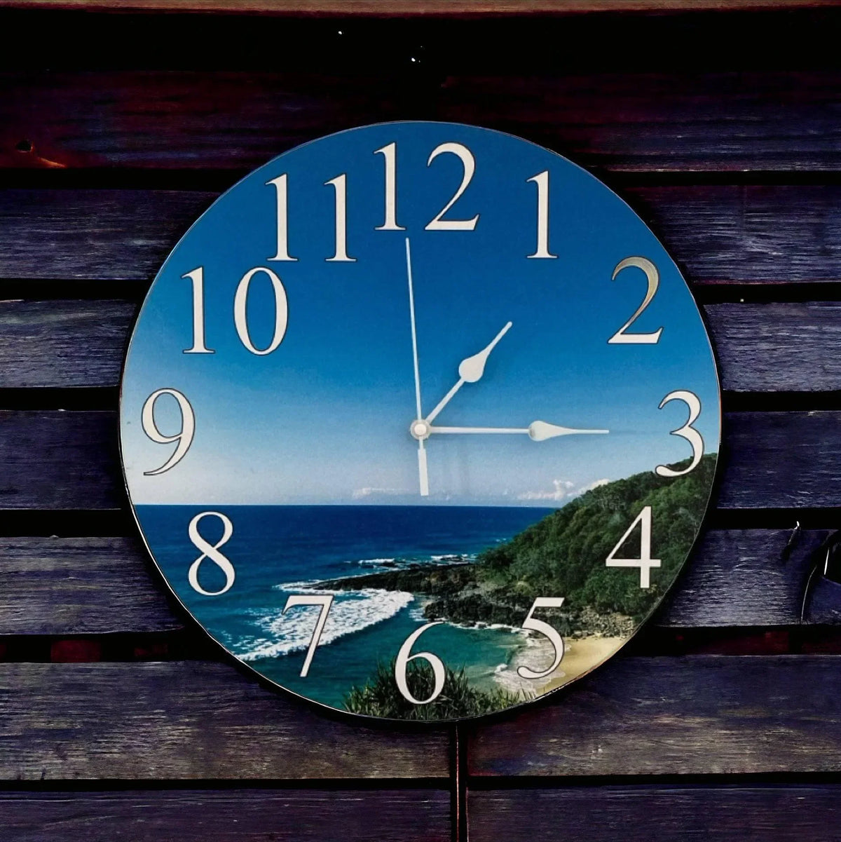 Clock Wall Beach 1770 Agnes 30cm 60cm Aussie Made - The Renmy Store Homewares & Gifts