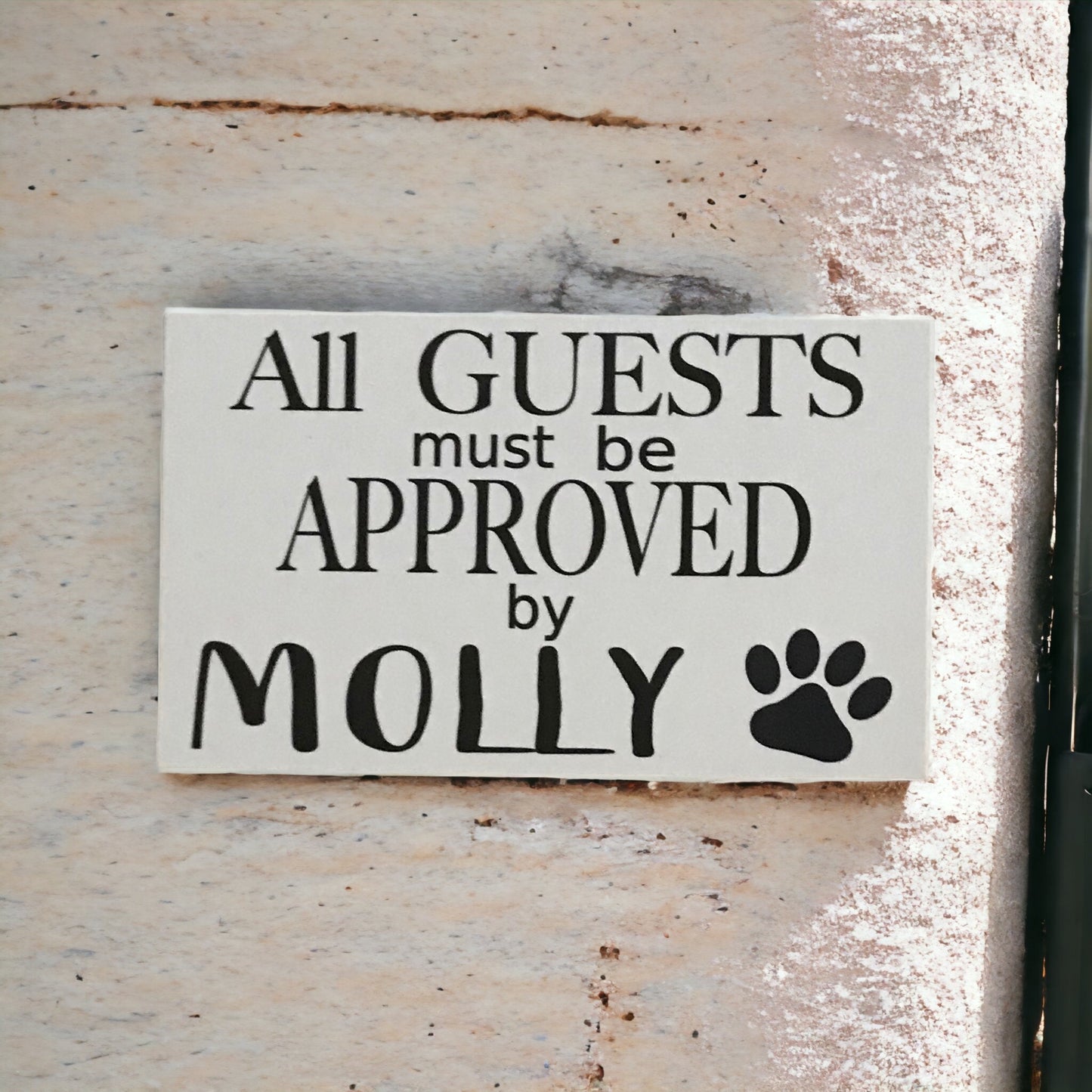 Dog Guests Approved By Custom Personalised Sign - The Renmy Store Homewares & Gifts 