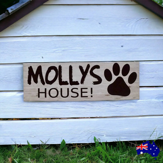 Dog Kennel House Custom Personalised Pets Name Sign - The Renmy Store Homewares & Gifts