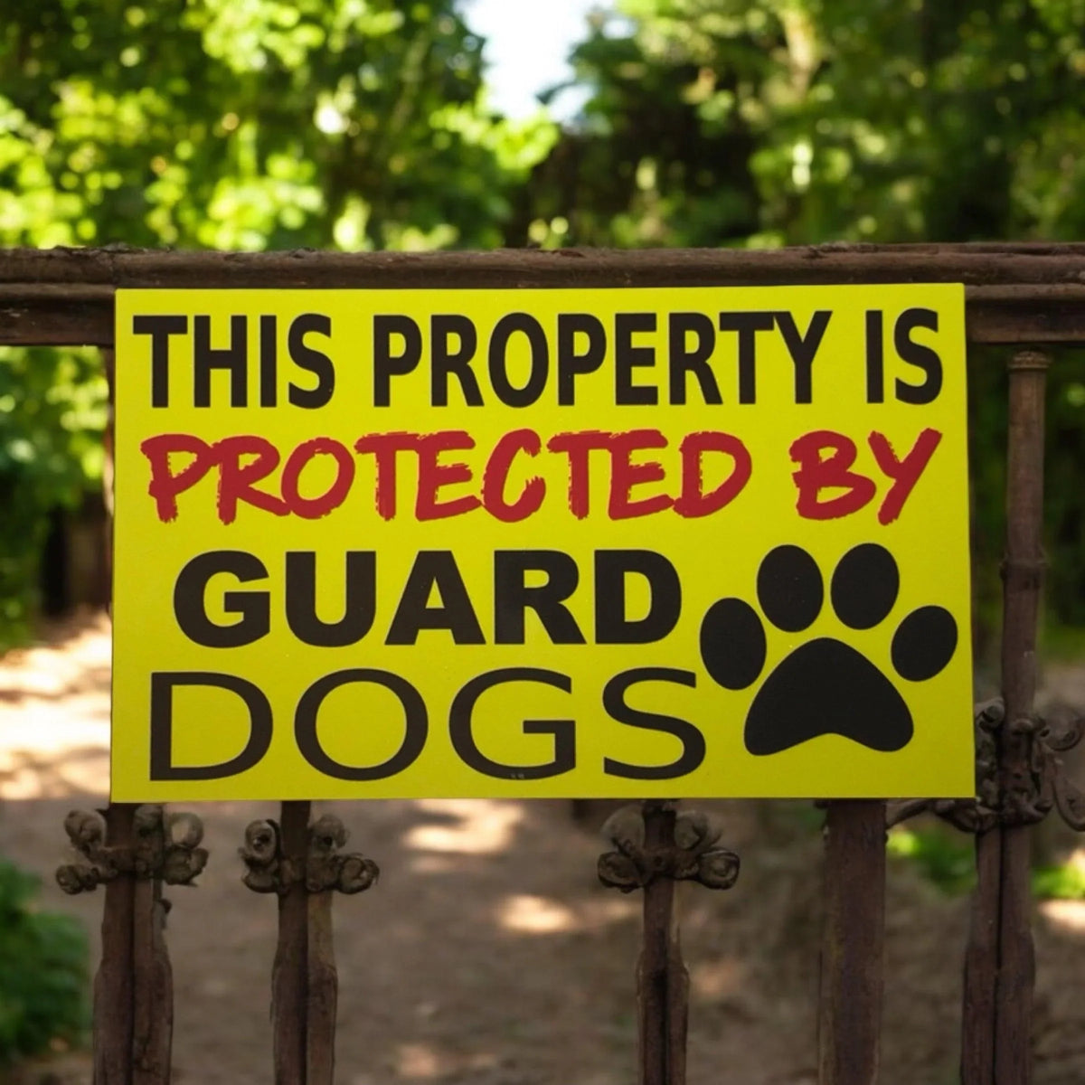 This Property Is Protected By Guard Dogs Dog Sign - The Renmy Store Homewares & Gifts