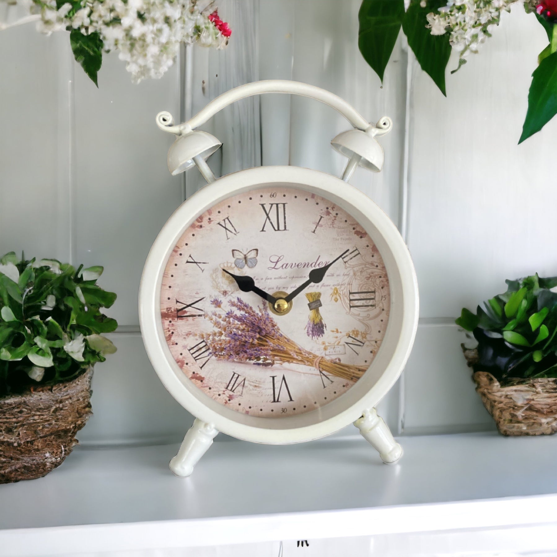 Clock Lavender Butterfly Country - The Renmy Store Homewares & Gifts 