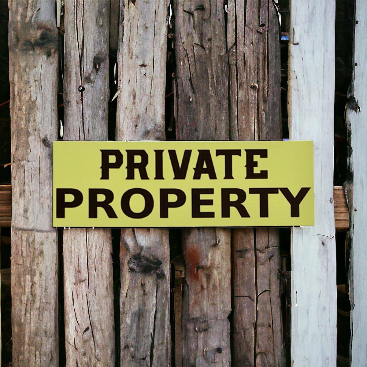 Yellow Private Property Sign - The Renmy Store Homewares & Gifts
