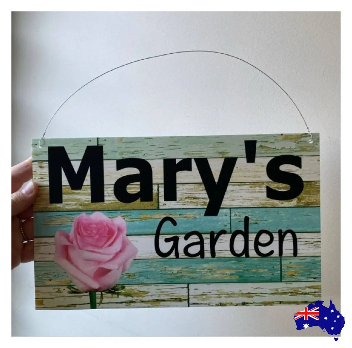 Garden Rose Pink Personalised Custom Sign - The Renmy Store Homewares & Gifts