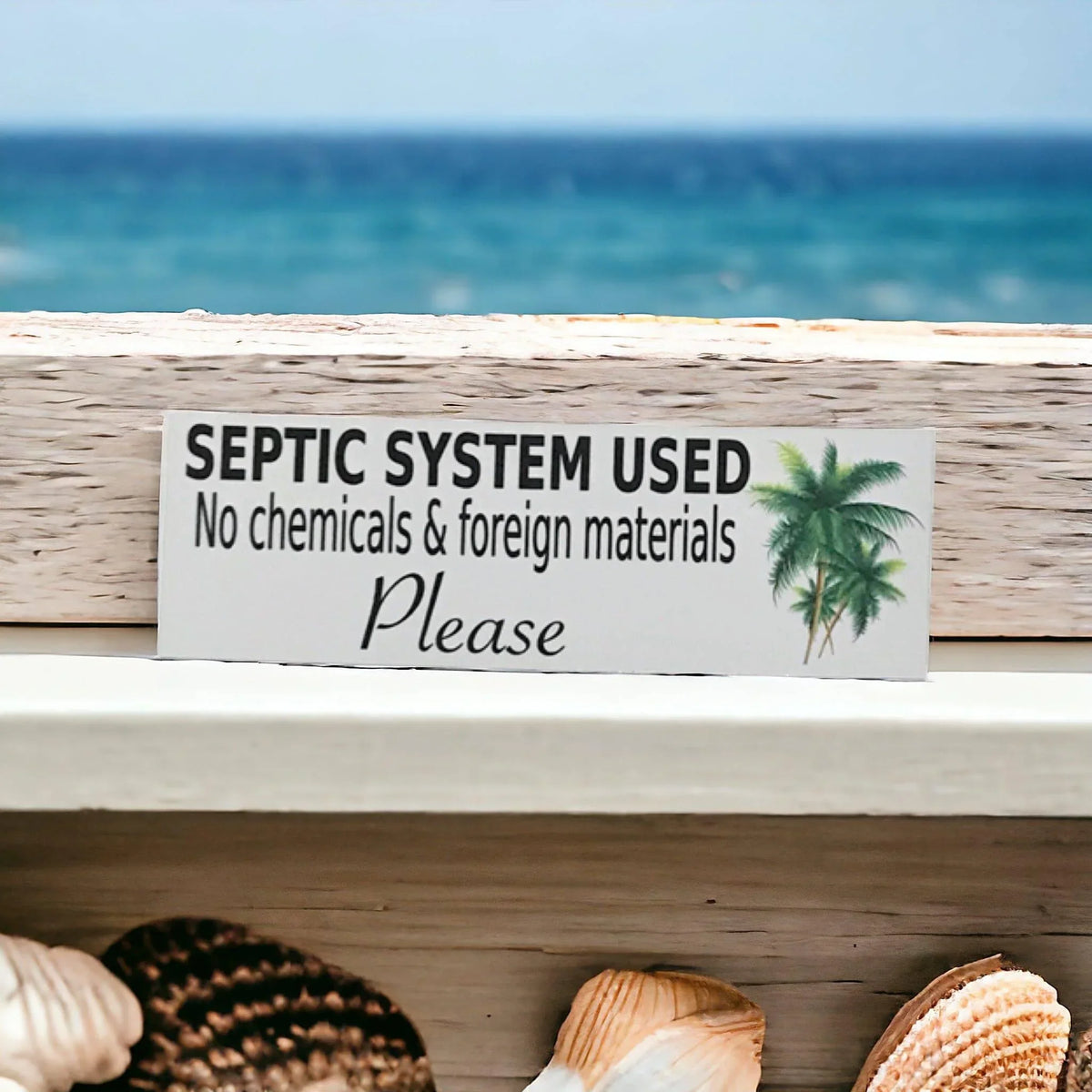 Toilet Septic System Tropical Palm Trees Sign - The Renmy Store Homewares & Gifts