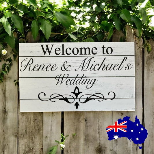 Custom Personalised Welcome To Wedding Sign - The Renmy Store Homewares & Gifts