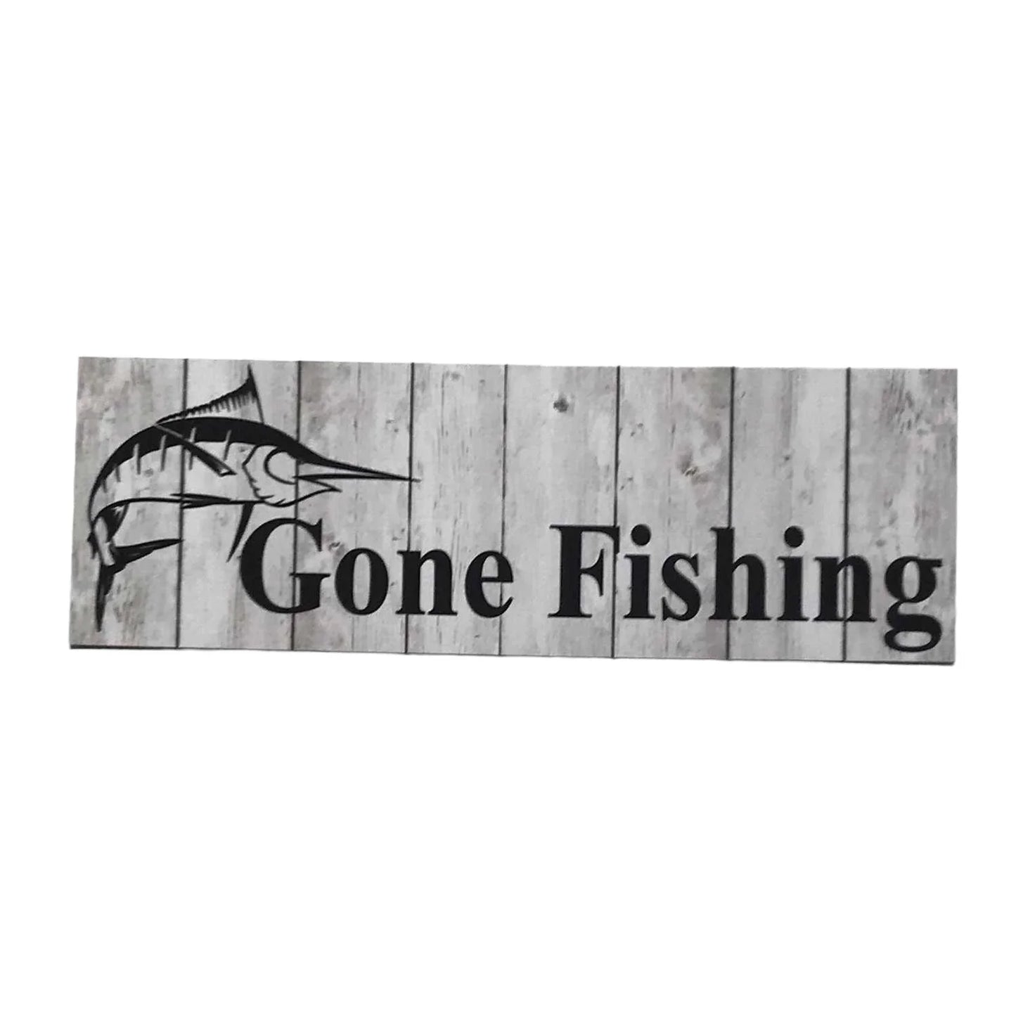 Gone Fishing with Marlin Fish Grey Sign - The Renmy Store Homewares & Gifts