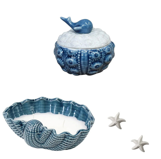 Shell Candle Whale Ceramic Dish Starfish Gift Set - The Renmy Store Homewares & Gifts