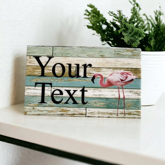 Flamingo Blue Custom Personalised Sign - The Renmy Store Homewares & Gifts