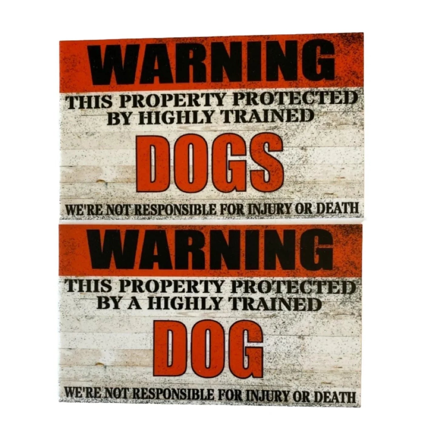 Warning Property Protected By Highly Trained Dog or Dogs Sign - The Renmy Store Homewares & Gifts