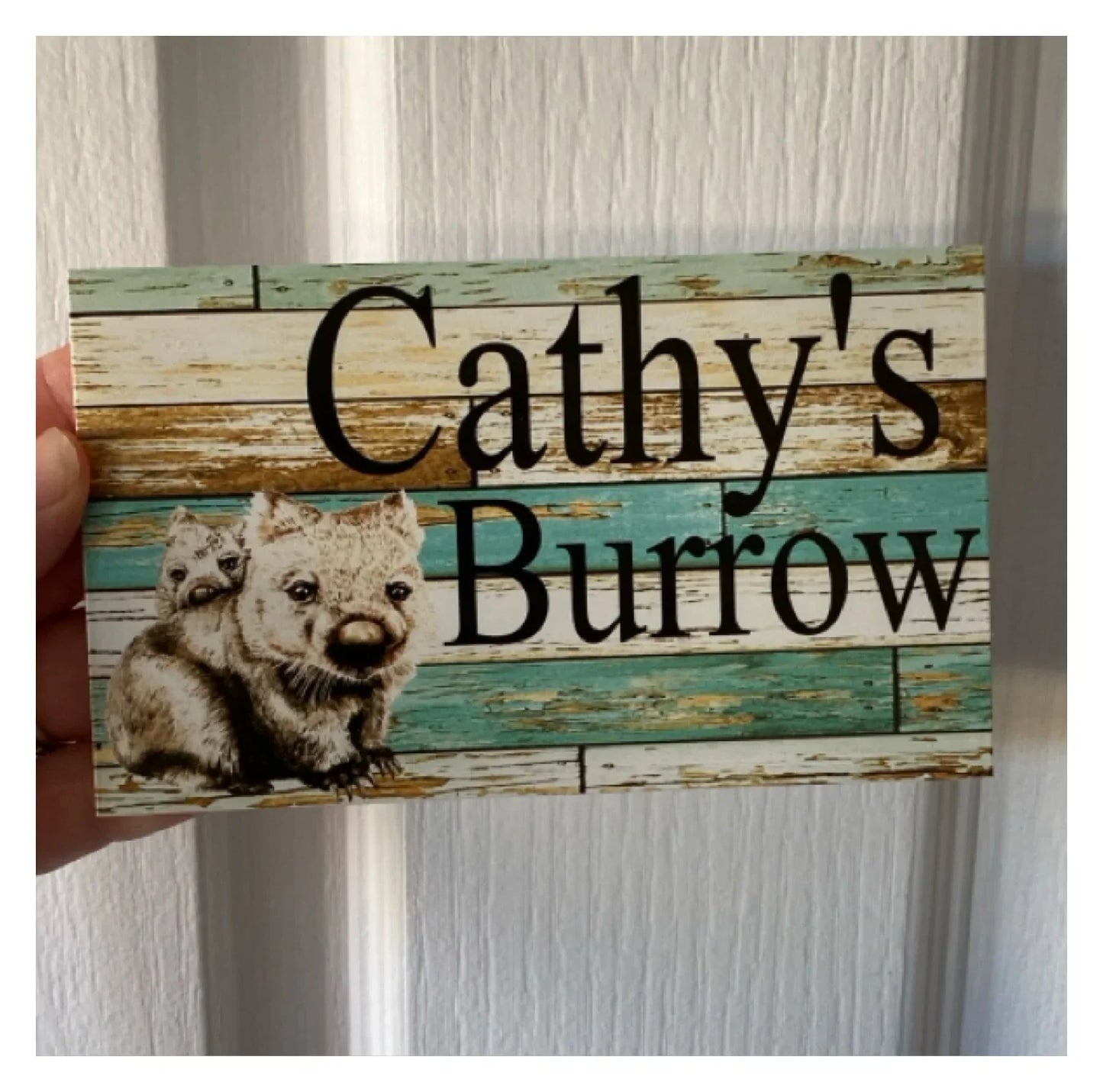 Wombat Custom Personalised Blue Sign - The Renmy Store Homewares & Gifts