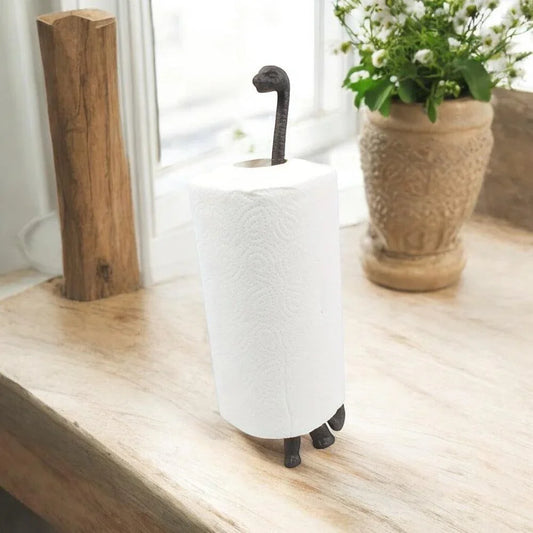 Paper Towel Holder Dinosaur Cast Iron - The Renmy Store Homewares & Gifts