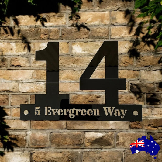 House Number Address Personalised Custom Black White Sign - The Renmy Store Homewares & Gifts