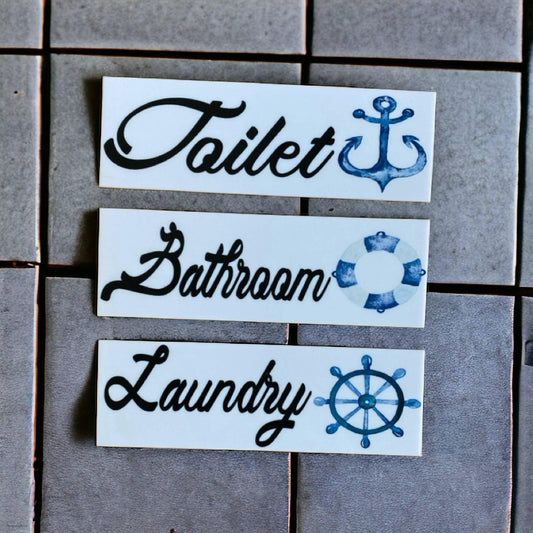 Nautical Boat Door Room Sign Toilet Laundry Bathroom - The Renmy Store Homewares & Gifts