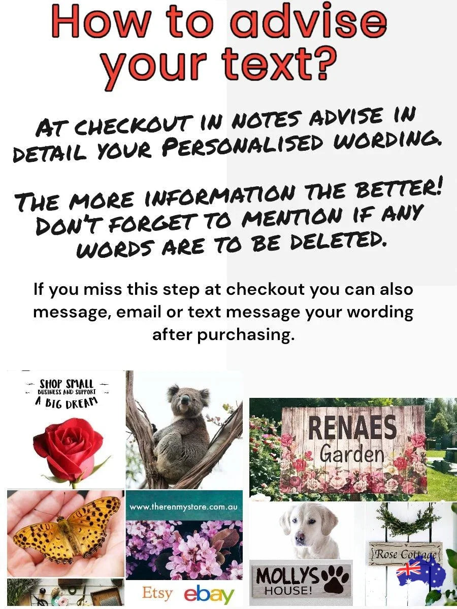 Dog Cat Custom Personalised Paw Outdoor Sign - The Renmy Store Homewares & Gifts