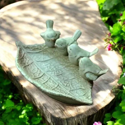 Bird Feeder Leaf Ceramic Garden Decoration - The Renmy Store Homewares & Gifts