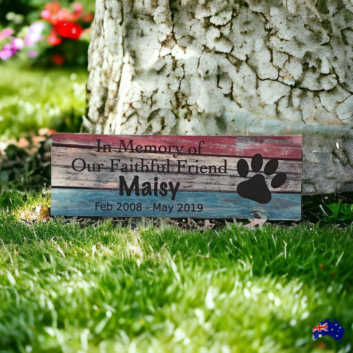 Custom Pet RIP Memorial Dog Cat Sign Rustic Blue - The Renmy Store Homewares & Gifts