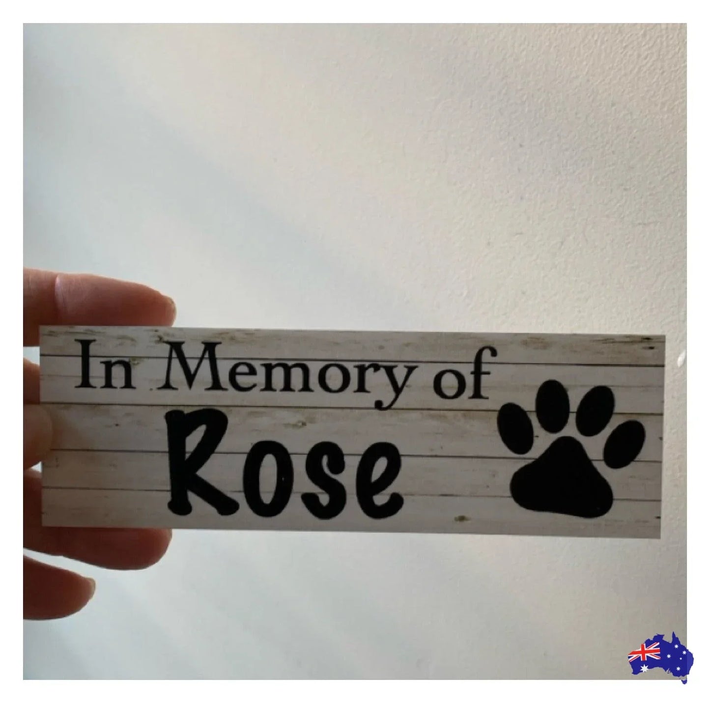 Custom Pet RIP Memorial Dog Cat Sign White Wash - The Renmy Store Homewares & Gifts