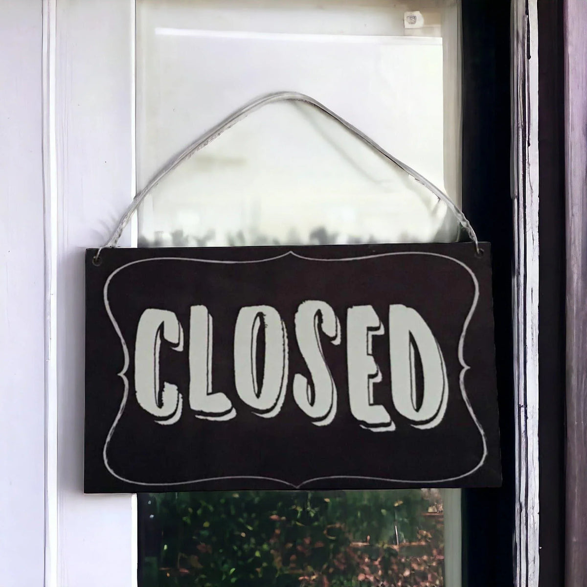 Open Closed Hanging Retro Vintage Black Shop Sign - The Renmy Store Homewares & Gifts