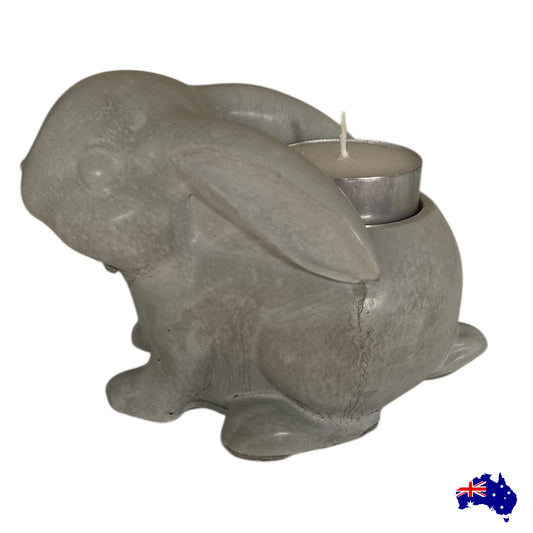 Rabbit Bunny Tealight Candle Holder Aussie Handmade Concrete