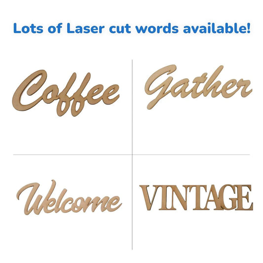 Paris Word Eiffel Tower French Plain DIY Raw MDF Timber - The Renmy Store Homewares & Gifts